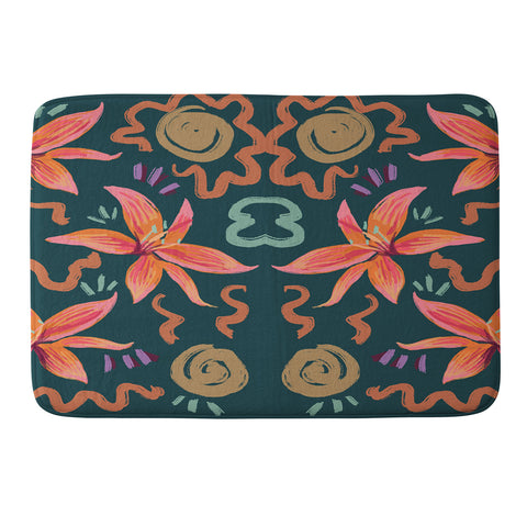 Leeya Makes Noise Passion Flower Memory Foam Bath Mat