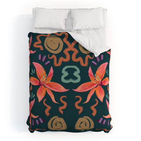 Leeya Makes Noise Passion Flower Duvet Cover