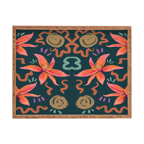 Leeya Makes Noise Passion Flower Rectangular Tray