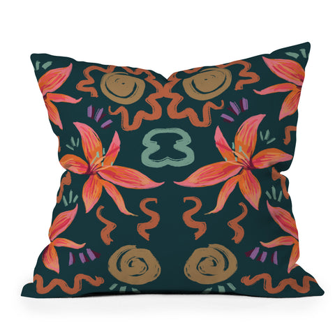 Leeya Makes Noise Passion Flower Throw Pillow