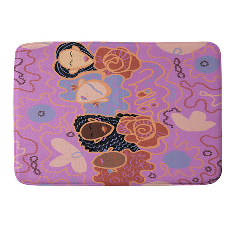 Leeya Makes Noise Pink Ladies of Love Memory Foam Bath Mat