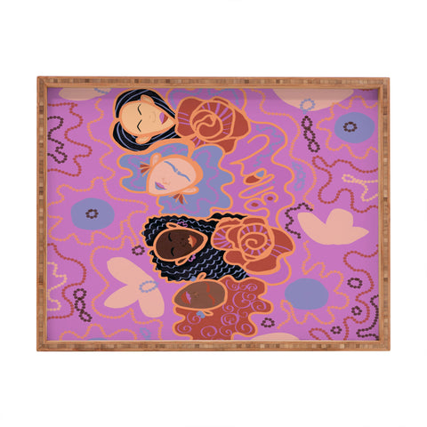 Leeya Makes Noise Pink Ladies of Love Rectangular Tray