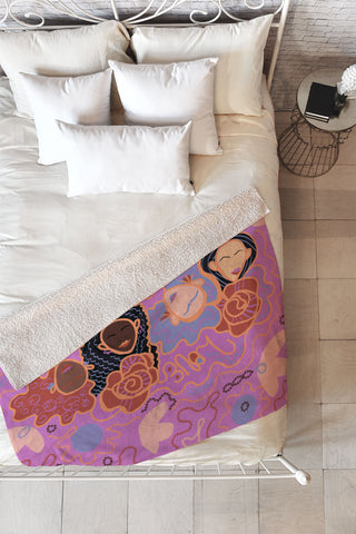 Leeya Makes Noise Pink Ladies of Love Fleece Throw Blanket