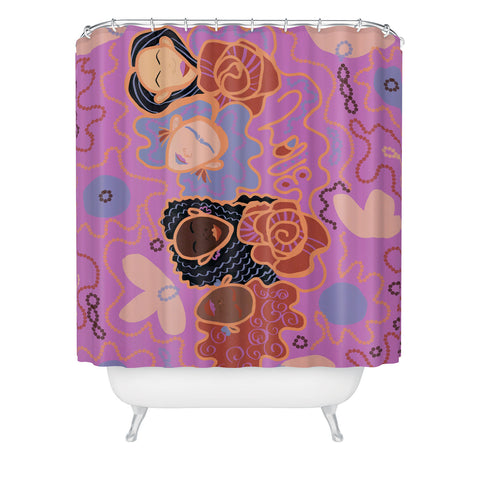 Leeya Makes Noise Pink Ladies of Love Shower Curtain