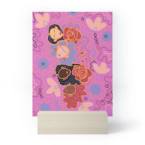 Leeya Makes Noise Pink Ladies of Love Mini Art Print