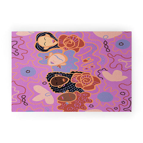 Leeya Makes Noise Pink Ladies of Love Welcome Mat