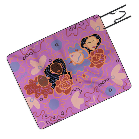 Leeya Makes Noise Pink Ladies of Love Picnic Blanket
