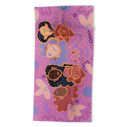 Leeya Makes Noise Pink Ladies of Love Beach Towel