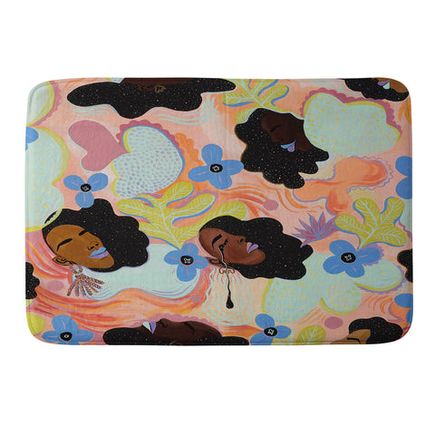 Leeya Makes Noise Pools of Us Coral Botancials Memory Foam Bath Mat