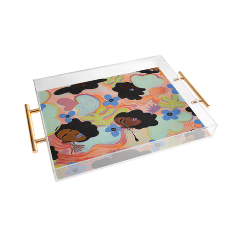 Leeya Makes Noise Pools of Us Coral Botancials Acrylic Tray