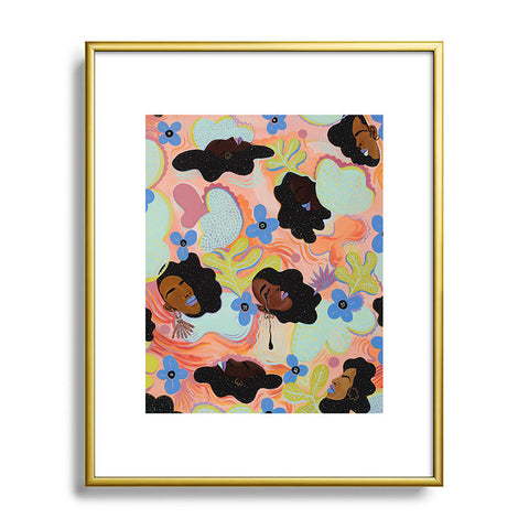 Leeya Makes Noise Pools of Us Coral Botancials Metal Framed Art Print