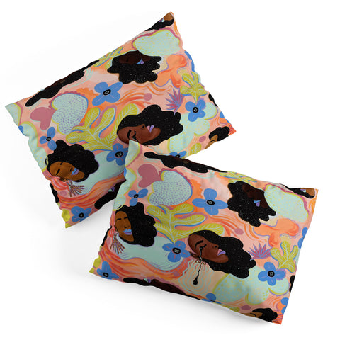 Leeya Makes Noise Pools of Us Coral Botancials Pillow Shams