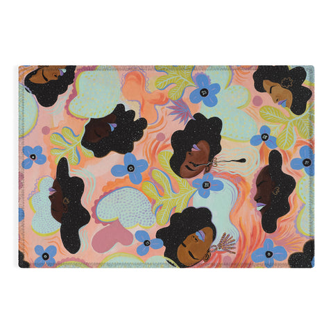Leeya Makes Noise Pools of Us Coral Botancials Outdoor Rug