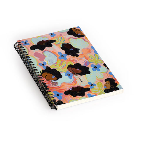 Leeya Makes Noise Pools of Us Coral Botancials Spiral Notebook