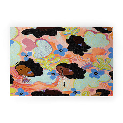Leeya Makes Noise Pools of Us Coral Botancials Welcome Mat