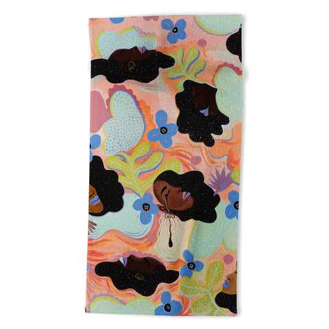 Leeya Makes Noise Pools of Us Coral Botancials Beach Towel