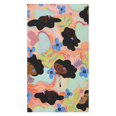 Leeya Makes Noise Pools of Us Coral Botancials Tablecloth