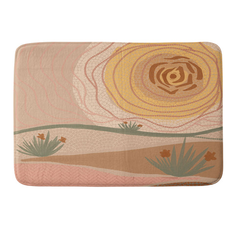 Leeya Makes Noise Rosy Sun and Hills Memory Foam Bath Mat