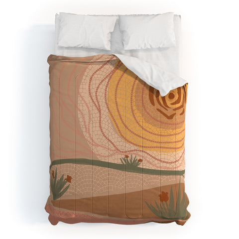 Leeya Makes Noise Rosy Sun and Hills Comforter