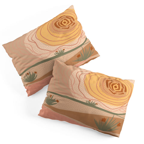 Leeya Makes Noise Rosy Sun and Hills Pillow Shams