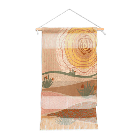 Leeya Makes Noise Rosy Sun and Hills Wall Hanging Portrait