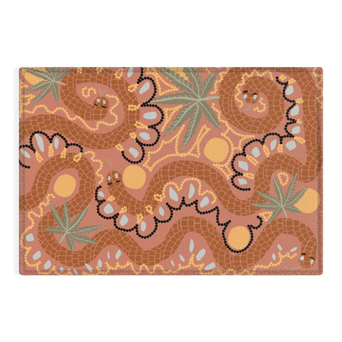 Leeya Makes Noise Snakes and Dope Flowers Outdoor Rug