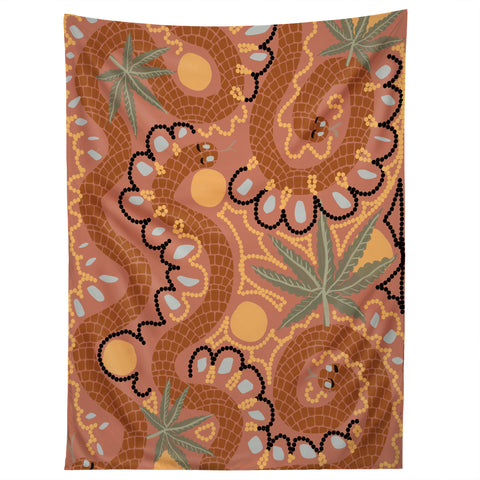 Leeya Makes Noise Snakes and Dope Flowers Tapestry