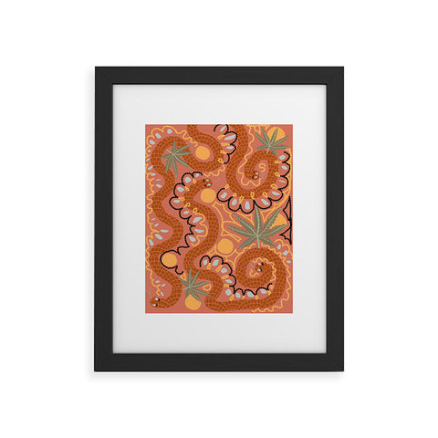 Leeya Makes Noise Snakes and Dope Flowers Framed Art Print