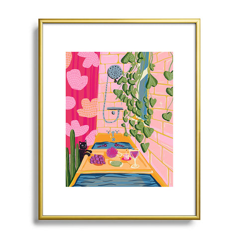 Leeya Makes Noise Soak Relax Metal Framed Art Print