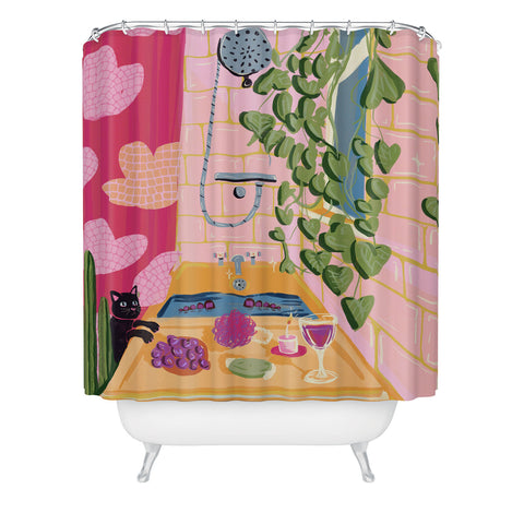 Leeya Makes Noise Soak Relax Shower Curtain