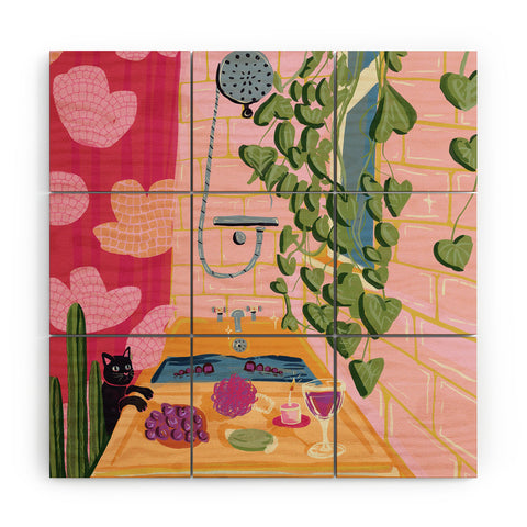 Leeya Makes Noise Soak Relax Wood Wall Mural