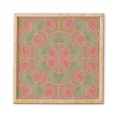 Leeya Makes Noise Sun Palms Dusk Tan Framed Wall Art