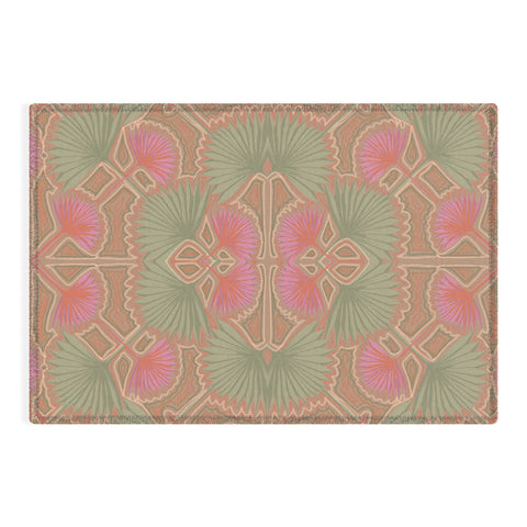 Leeya Makes Noise Sun Palms Dusk Tan Outdoor Rug