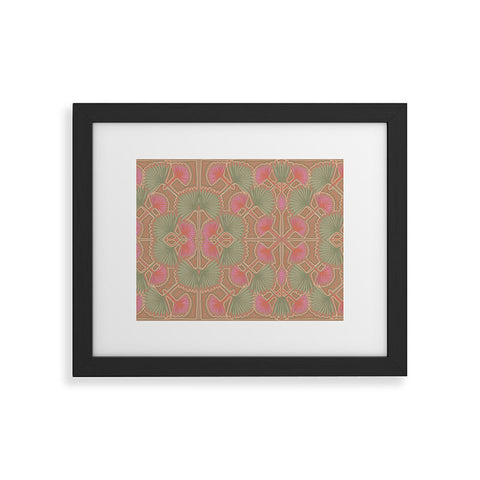 Leeya Makes Noise Sun Palms Dusk Tan Framed Art Print