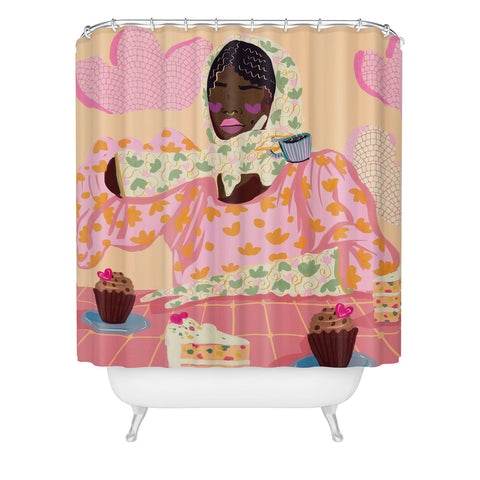 Leeya Makes Noise Sweet and Elegant Shower Curtain