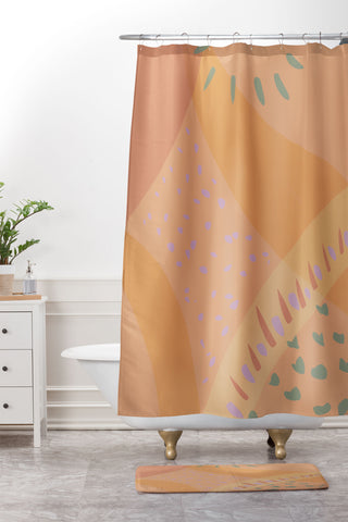 Leeya Makes Noise Tuscan Sunrise Shower Curtain And Mat