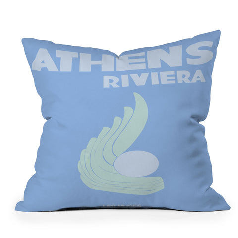 les muses athens riviera Outdoor Throw Pillow