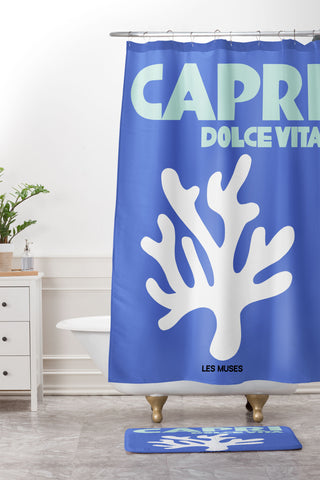 les muses capri dolce vita Shower Curtain And Mat