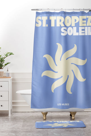 les muses st tropez soleil Shower Curtain And Mat