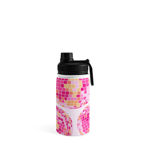 Lindsey Kay Co Disco Balls Illustration Pink Water Bottle