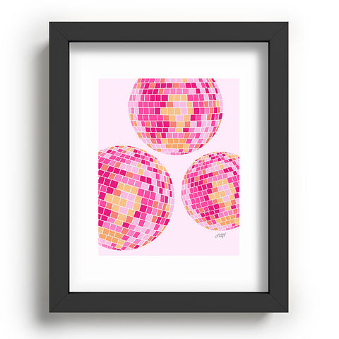 Lindsey Kay Co Disco Balls Illustration Pink Recessed Framing Rectangle