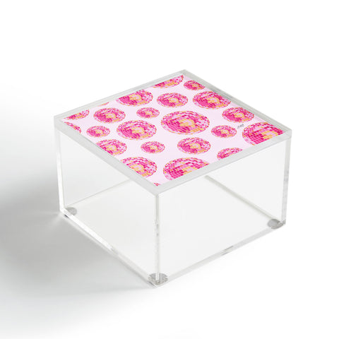 Lindsey Kay Co Disco Balls Illustration Pink Acrylic Box