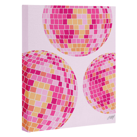 Lindsey Kay Co Disco Balls Illustration Pink Art Canvas