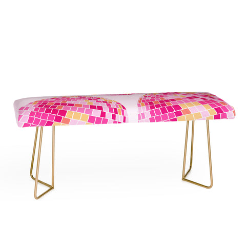 Lindsey Kay Co Disco Balls Illustration Pink Bench