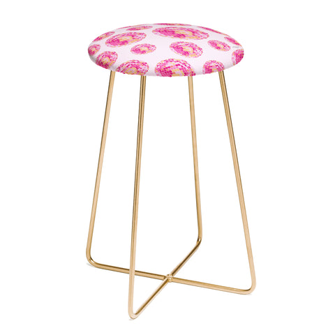 Lindsey Kay Co Disco Balls Illustration Pink Counter Stool