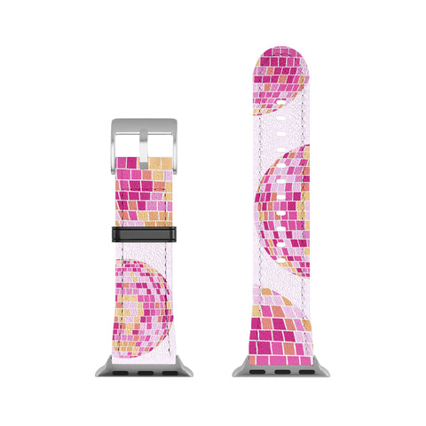 Lindsey Kay Co Disco Balls Illustration Pink Apple Watch Band