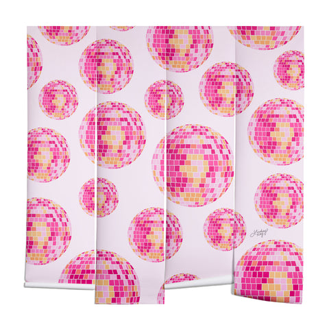 Lindsey Kay Co Disco Balls Illustration Pink Wall Mural