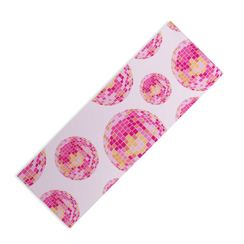 Lindsey Kay Co Disco Balls Illustration Pink Yoga Mat