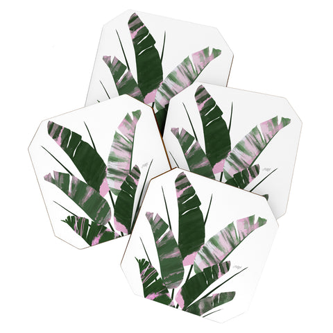 Lindsey Kay Collective Banana Leaf Plant Collage Coaster Set