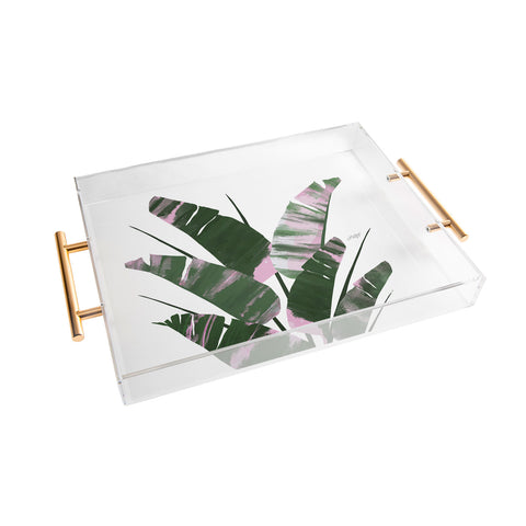 Lindsey Kay Collective Banana Leaf Plant Collage Acrylic Tray